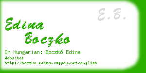 edina boczko business card