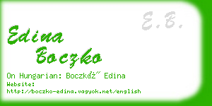 edina boczko business card